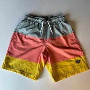 Boys 7-8 Sperry Light Blue Light Orange and Yellow Swim Shorts